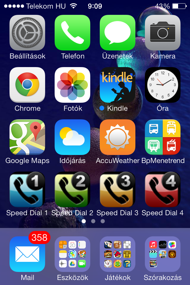 iOS 7 főképernyő